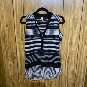 Black and White Blouse